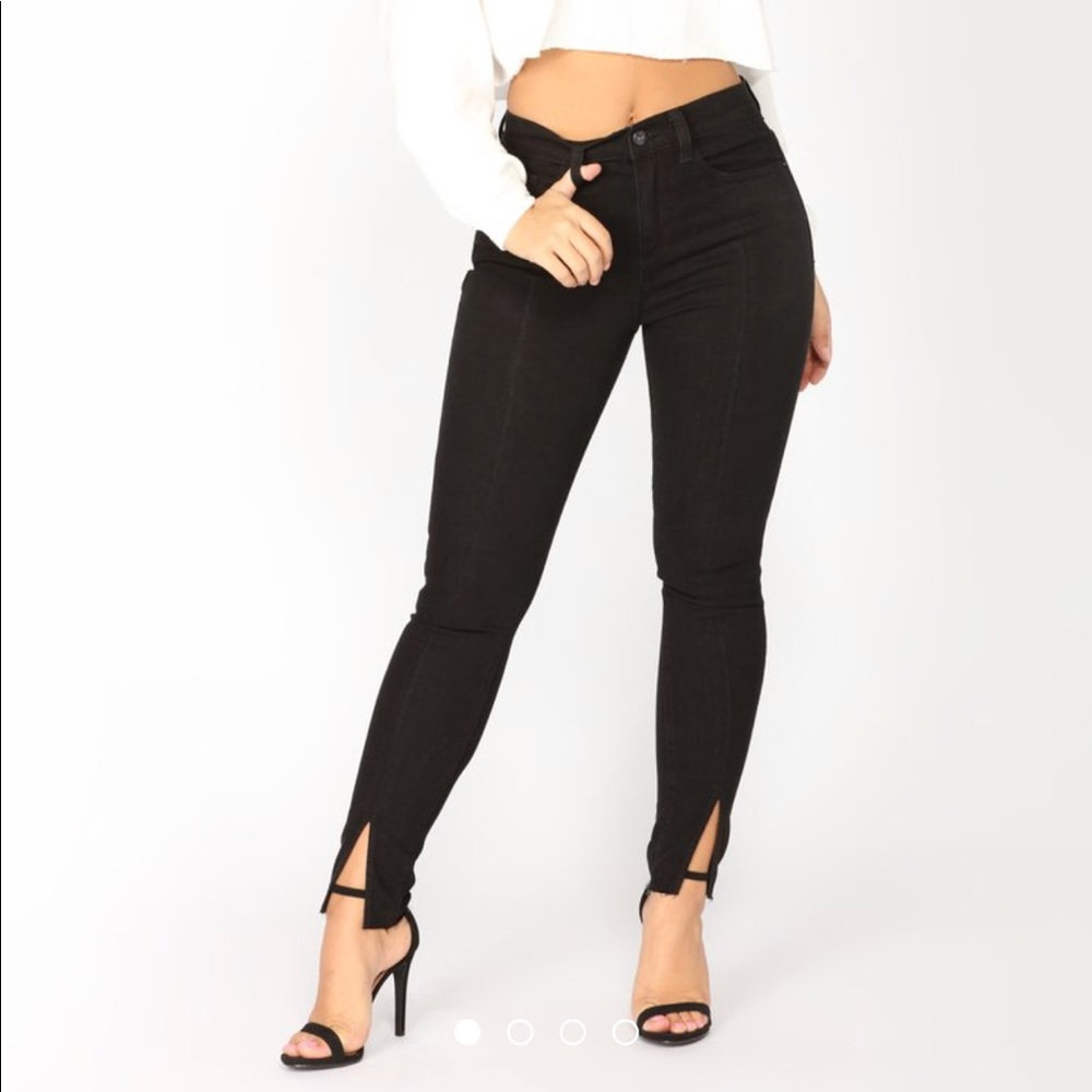 FASHION NOVA Ride Like That Skinny Jeans Black